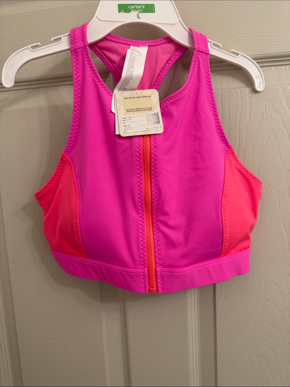 Fabletics Neon Pink Front-Zip Athletic Top